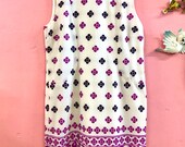 Iconic early 1970s Mary Quant-esque Flower Power Mini Shift Dress 42 quot Bust