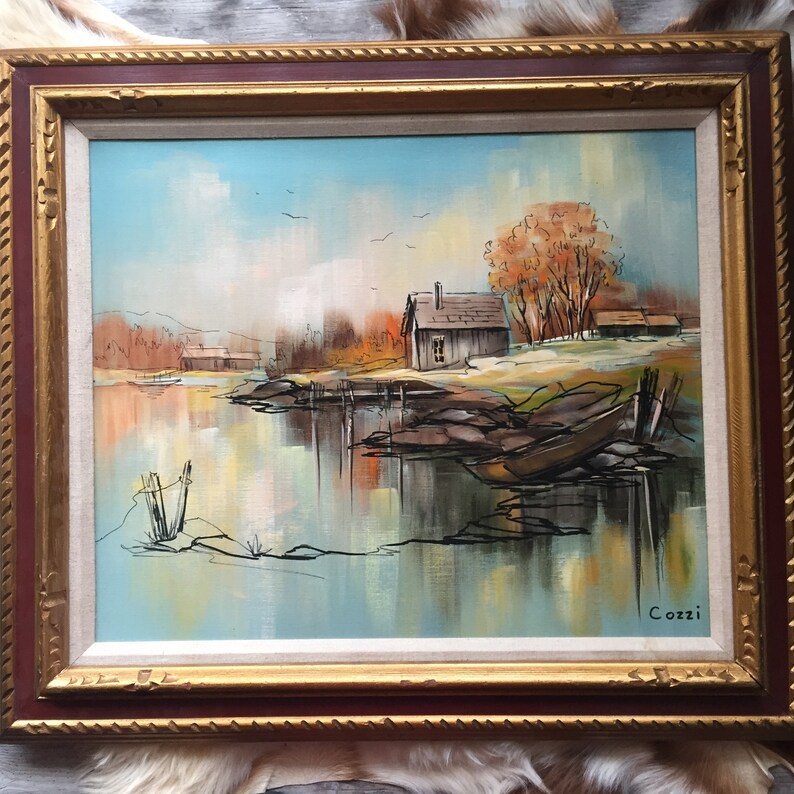 Original Vintage Oil Painting Signed by Artist Cozzi Framed Etsy