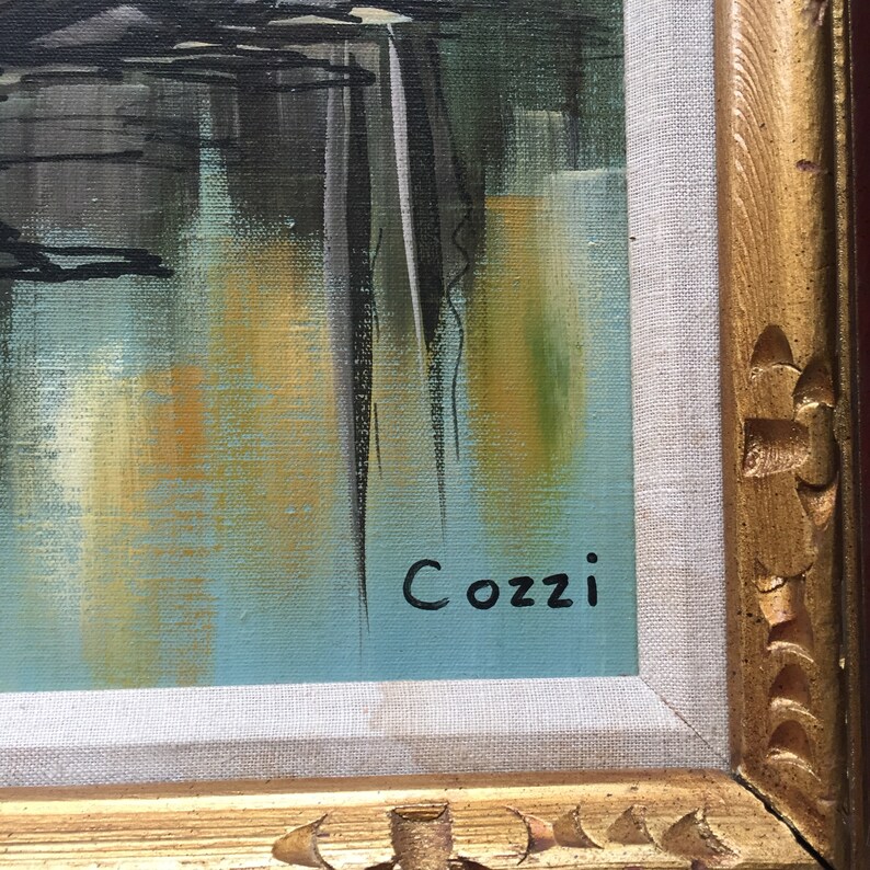 Original Vintage Oil Painting Signed by Artist Cozzi Framed Etsy