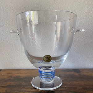 Vintage Block Crystal Lead Free Vase Made in Poland 7.25 Inch Tall