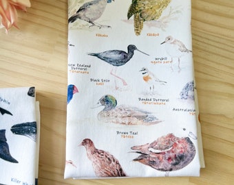 New Zealand Native Bird Tea Towel: 100% Cotton Kitchen Decor