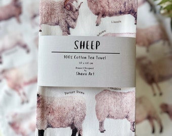 Cotton Tea Towels- Sheep tea towels, New Zealand sheep