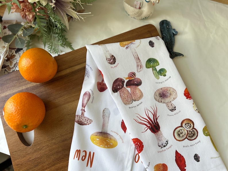 New Zealand Mushroom Cotton Tea Towel image 4