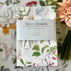 Tree & Flowers, New Zealand Natives Tea towels