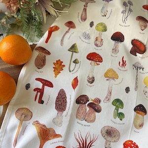 New Zealand Mushroom Cotton Tea Towel image 2