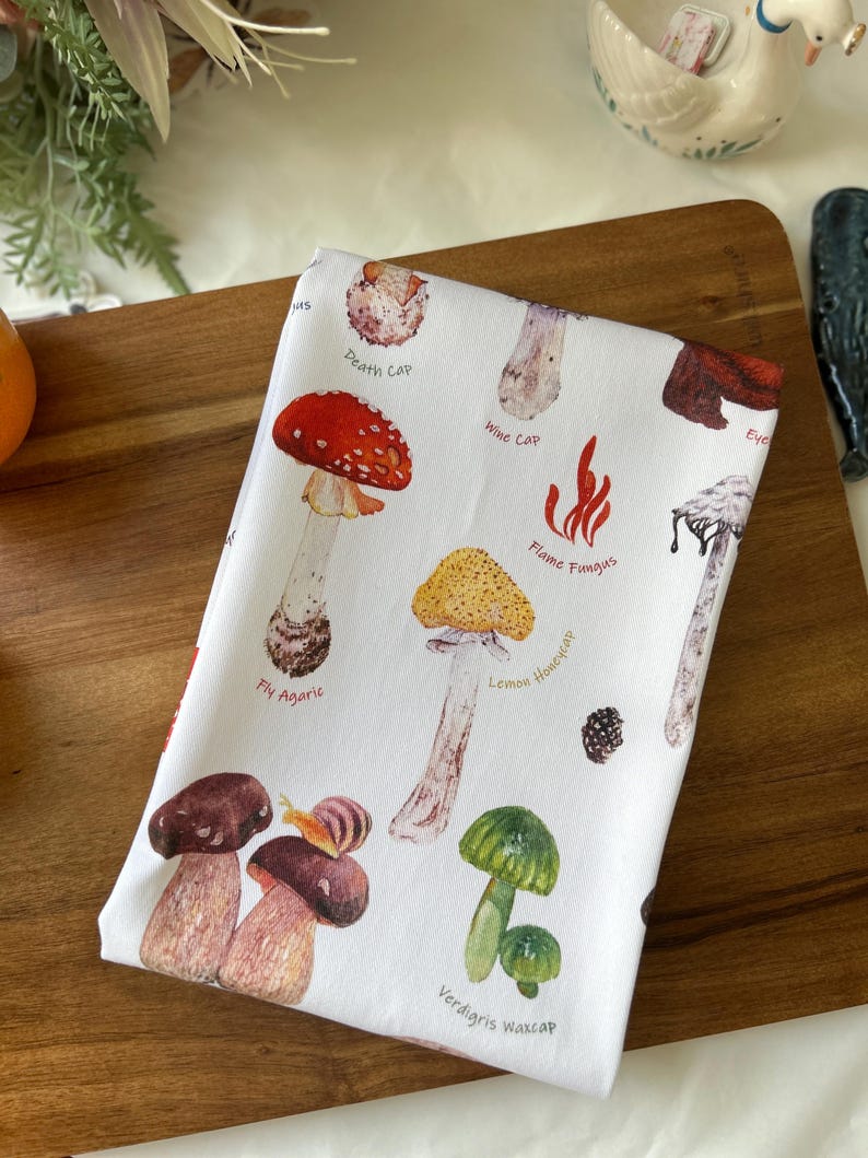 New Zealand Mushroom Cotton Tea Towel image 3