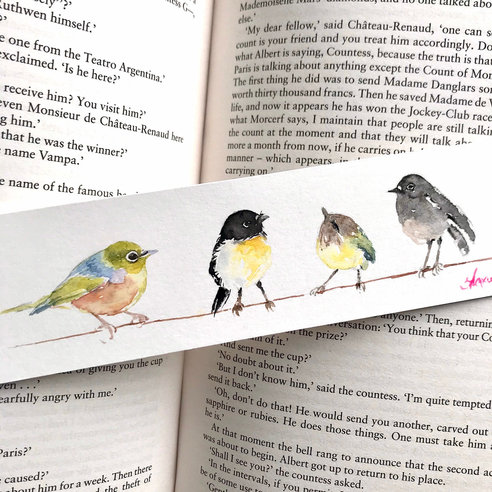 Original Birds bookmarks original watercolour bookmarks | Etsy