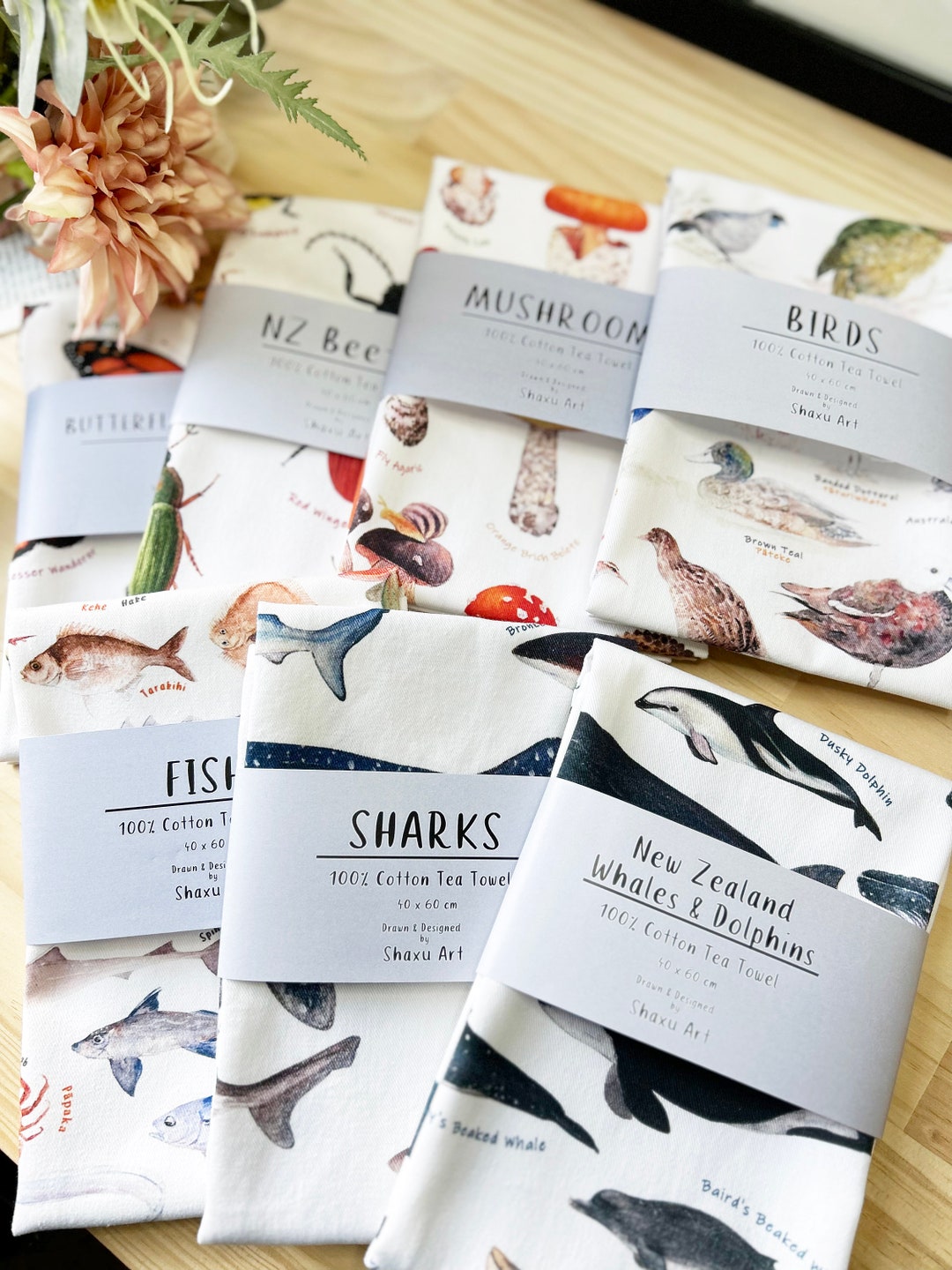 Tea Towels New Zealand Natives Tea Towels Etsy