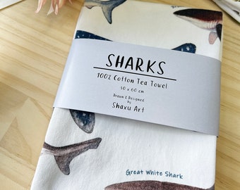 Cotton Tea Towels- NZ Sharks tea towels, 100% Cotton