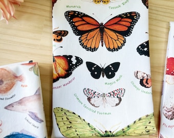 Cotton Tea Towels- Butterflies & moths tea towels, NZ butterflies and moths, 100% cotton