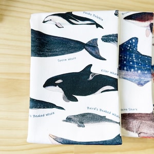 Paños de cocina de algodón - NZ Whales & Dolphins paños de cocina, ballenas y delfines, 100% algodón