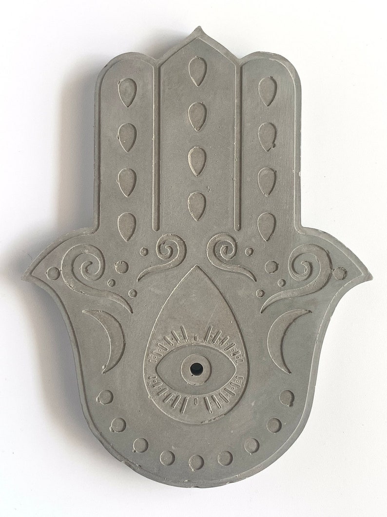 Hamsa Hand Incense Holder Concrete Incense Holder image 1