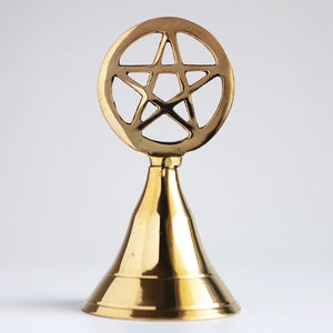 Sacred Altar Bells Brass Meditation Bells Pentacle