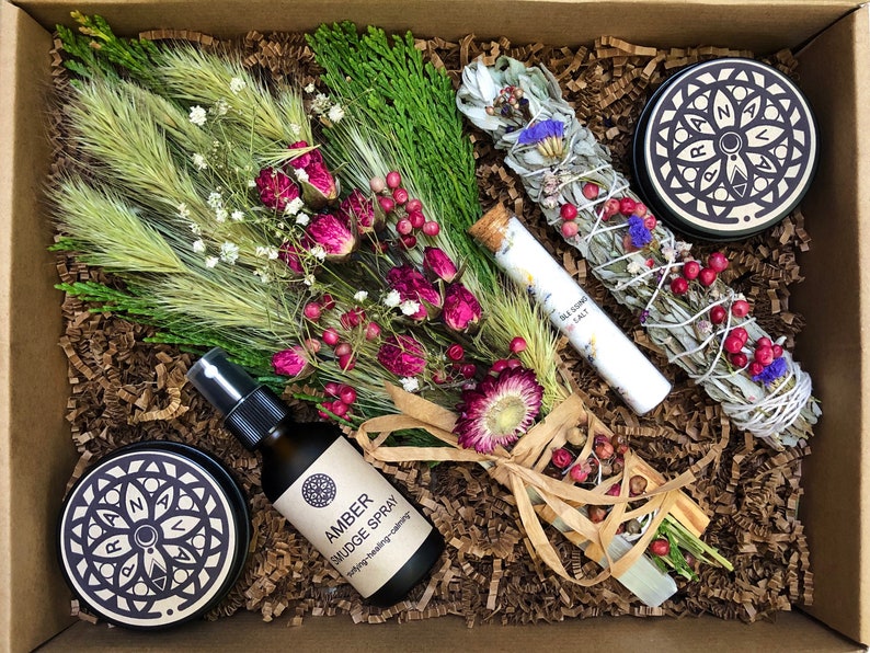 Hausreinigungs-Kit Energiereinigungs-Ritual-Smudge-Kit Geschenkbox für die spirituelle Reinigung Bild 1