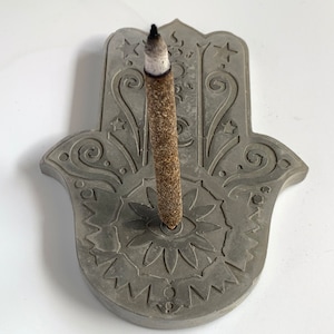 Hamsa Hand Incense Holder Concrete Incense Holder image 2