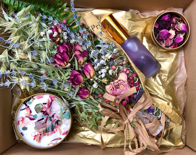 Birthday Wish Ritual Kit~ Intention Candle, Crystal Spray, Tea & Smudge Bundle