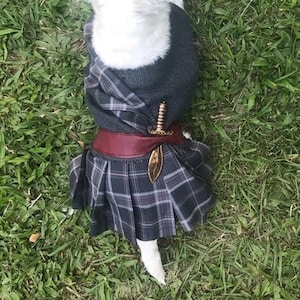 William Wallace dog kilt, Medieval kilt, Ancient dog kilt, Tartan kilt for dogs