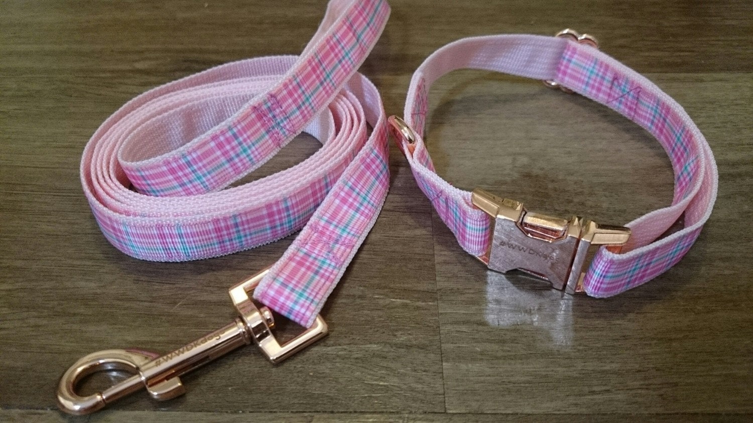 Tartan Dog Collar Pink Sherbet Lil Etsy