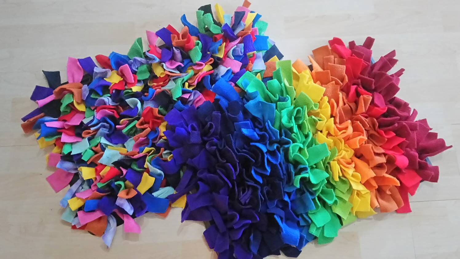 Large Rainbow Ripple Snuffle Mat Multicoloured Snuffle Rug Etsy
