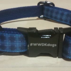 Tartan Dog Collar - All the blues