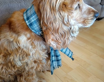 Tartan scarf, dog comforter, plaid scarf for dogs