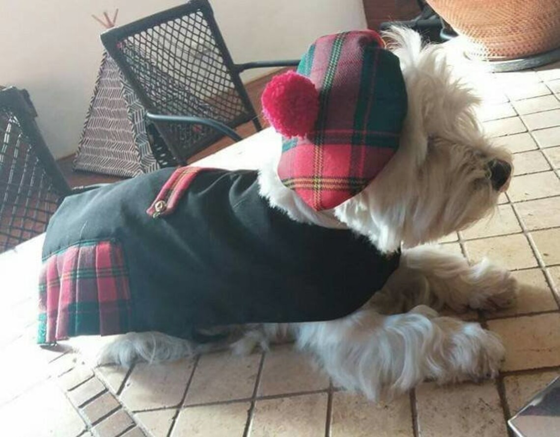 Side Pleat Dog Kilt Formal Pet Kilt Tartan Clothes Plaid Etsy