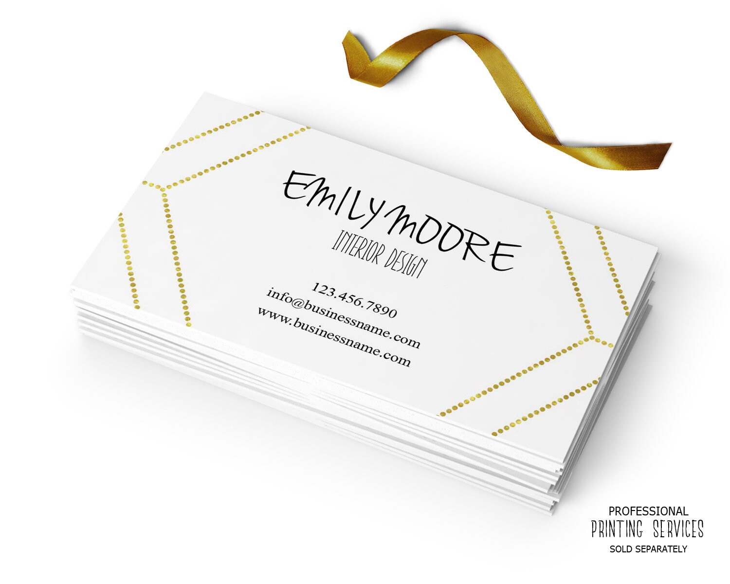Modern Gold Dot Business Card Printable Digital File Branding Etsy