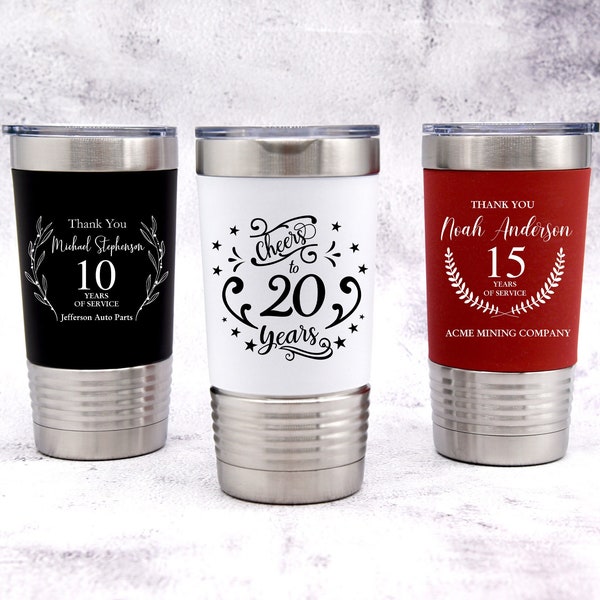 Personalized Work Anniversary Gift, 20oz Polar Camel Tumbler with Silicone Grip, Custom Work Anniversary Gift Idea, Employee Gift Idea