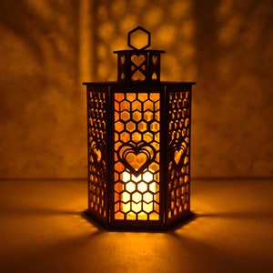 Heart shaped candle lantern top