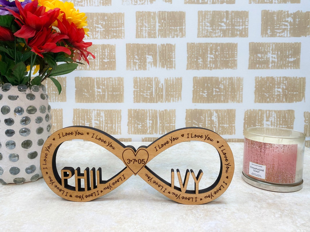 Personalized Infinity Tabletop Decor, Couple Infinity Sign, Customize ...