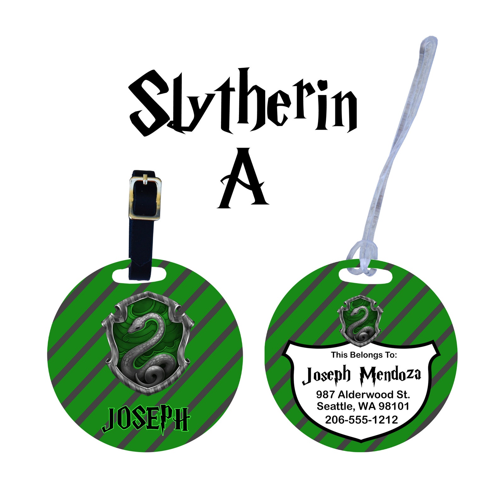 Harry Potter Round Luggage Tag Hogwarts Luggage Tag Hogwarts Etsy