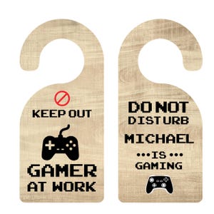 Personalized Video Gamer Door Hanger, Gamer Door Sign, Kids Door Sign ...