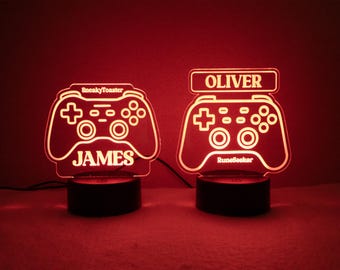 Video Gamer  Color-changing LED Night Light, Custom Gaming Room Decor