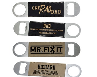 Personalized Stainless Steel Dad Bottle Opener, Custom Bottle Opener for Dad, Personalized Father's Day Gift, Birthday Gift for Dad