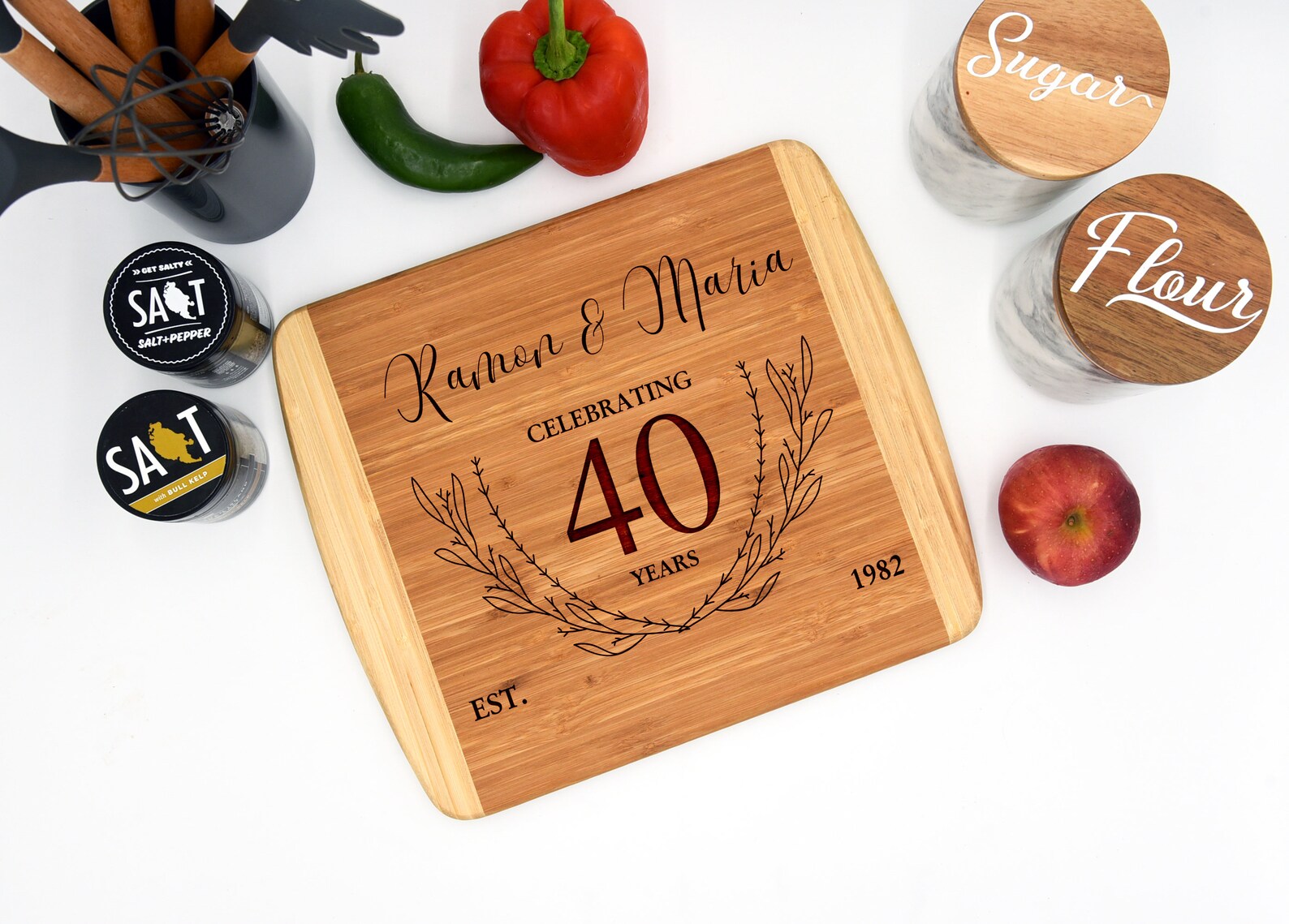 Personalized Anniversary Cutting Board Custom Wedding Etsy