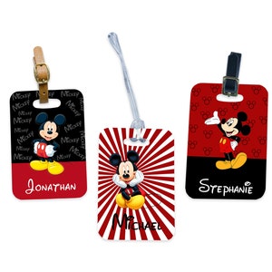 Mickey Mouse Luggage Tag, 2 Sided, Disney Luggage Tag, Disney Mickey Mouse Tag, Travel Bag Tag, Personalized Luggage Tag, Mickey Bag Tag
