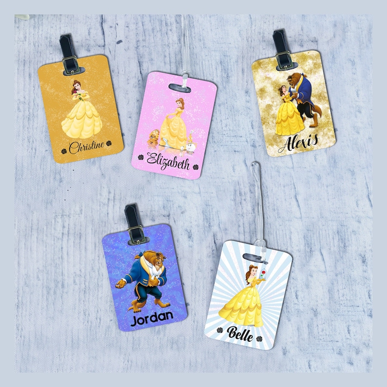 Beauty and the Beast Luggage Tag Luggage Tag School Bag Tag Disney Luggage Tag Travel Luggage Tag Disney Belle Tag Back Pack Tag