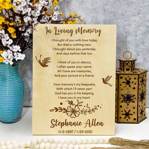 Personalized In Loving Memory Memorial Wood Canvas, Customized Memorial Wood Canvas, Memorial Plaque, Remembrance Memorial Sign