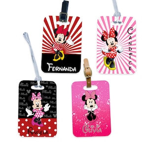 Personalized Minnie Mouse Luggage Tag, Disney Luggage Tag, 2 Sided Disney Bag Tag, Personalized Travel Tag, School Bag Tag, Minnie Mouse Tag