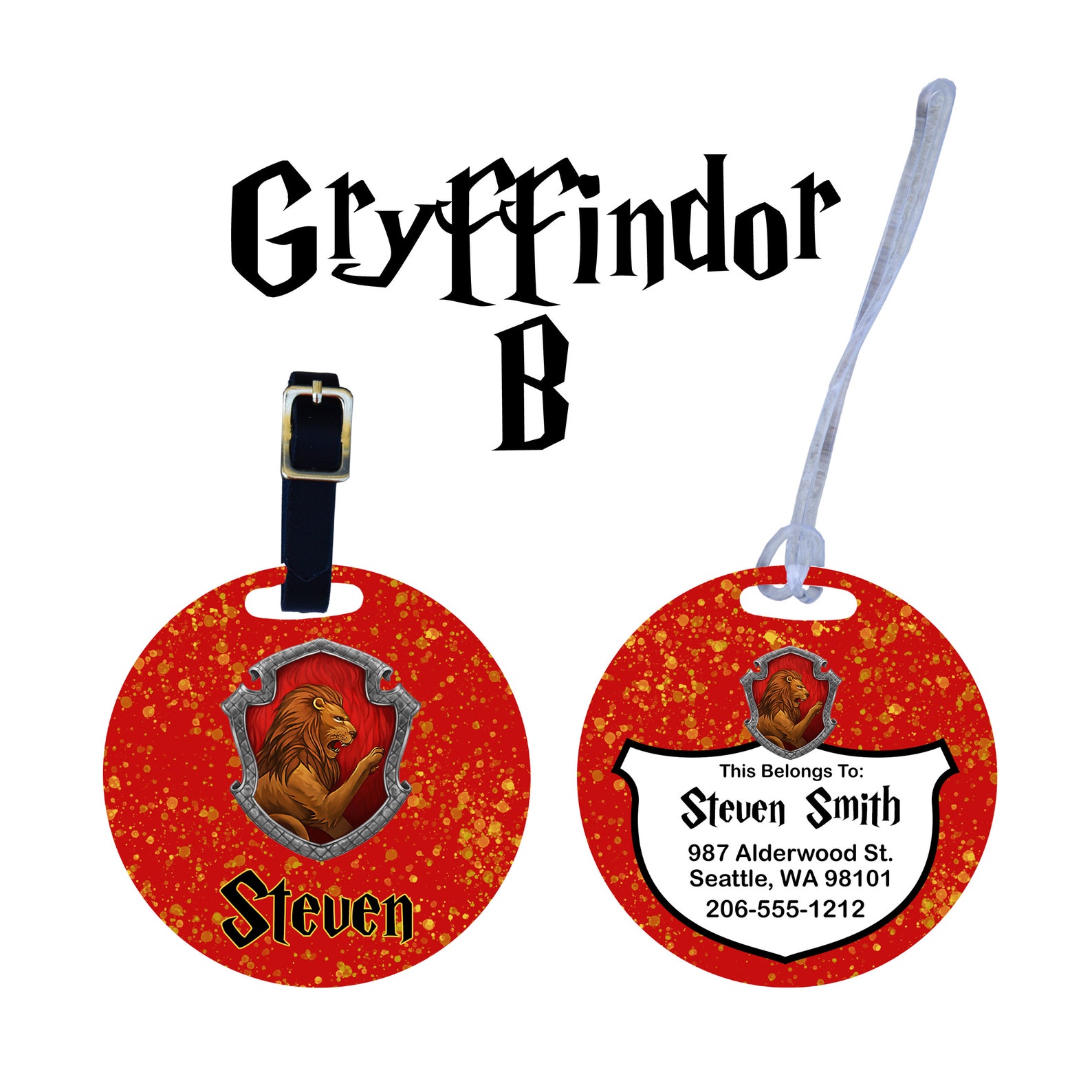 Harry Potter Round Luggage Tag Hogwarts Luggage Tag Hogwarts Etsy