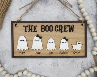 Personalized The Boo Crew Sign: Custom Halloween Family Decor
