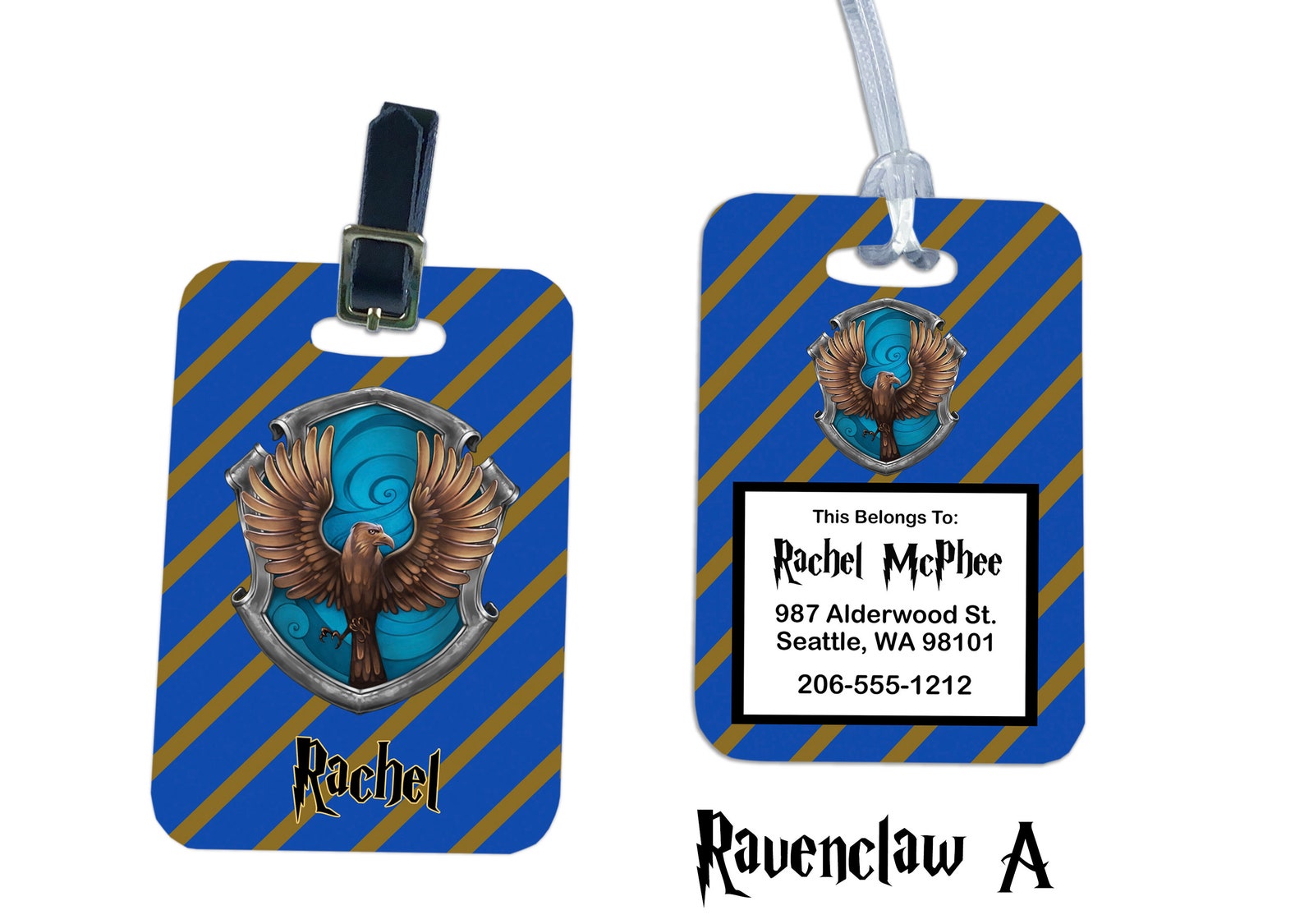 Harry Potter Luggage Tag Hogwarts Luggage Tag Hogwarts House Etsy