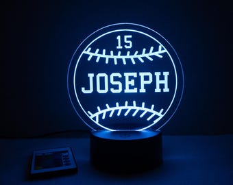 Baseball Softball Color-changing LED Night Light Kids Bedroom Decor