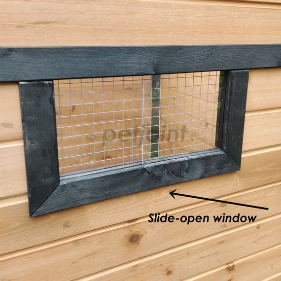 Petjoint Wooden Large Pet Dog Kennel House Balcony Door & Window