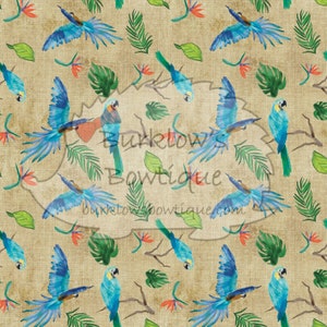 Hand painted seamless parrot and flower|summer| seamless file for fabric| seamless paper| hand drawn