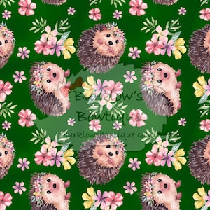 Arquivo ouriço sem emenda com flores | flores em aquarela | hedgies femininos