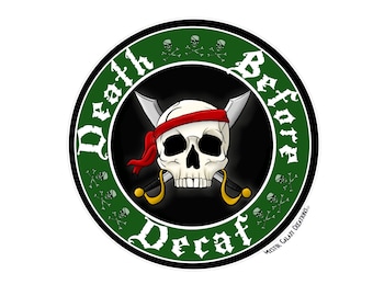 Death Before Decaf Vinyl Sticker