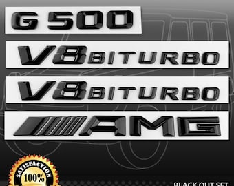 G500 AMG V8 Biturbo Gloss Black Emblems - Mercedes Benz G Wagon 2019+