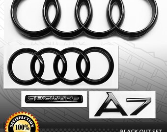 thumbnail image 2 of Gloss Black Badge Set For Audi A5 Sportback (2020+) - Front Grille & Rear Boot Emblems - Curved Fit 2 of 6
