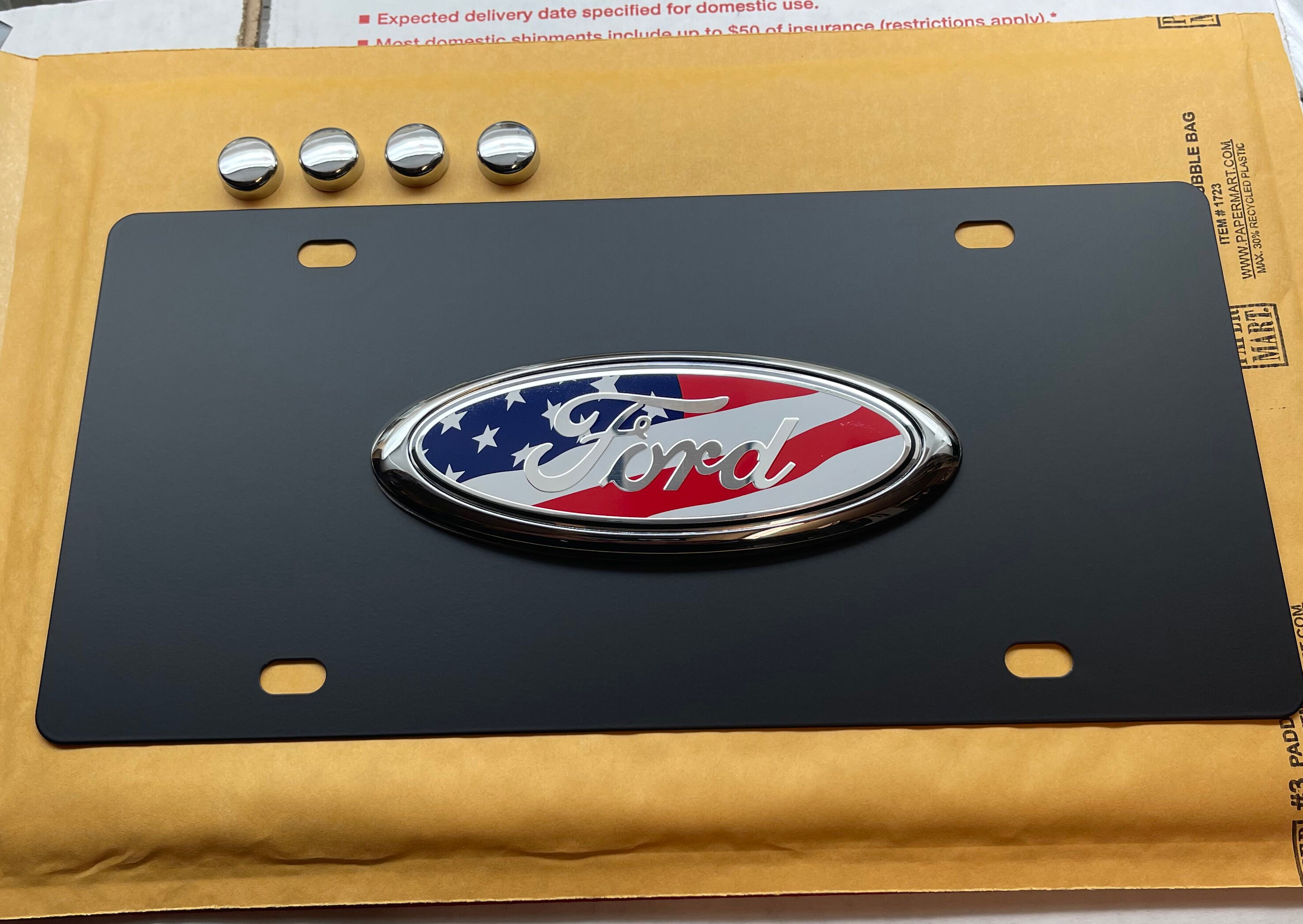 IPick 3D Mirror Chrome License Plate - Stainless Steel With Ford Edge Logo, Made In USA - View #7